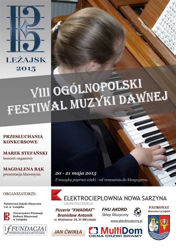 Plakat VIII Ogólnopolskiego Festiwalu Muzyki Dawnej