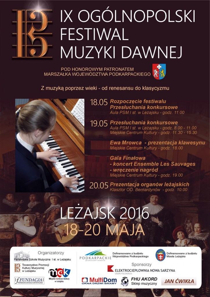 Plakat - IX Ogólnopolski Festiwal Muzyki Dawnej